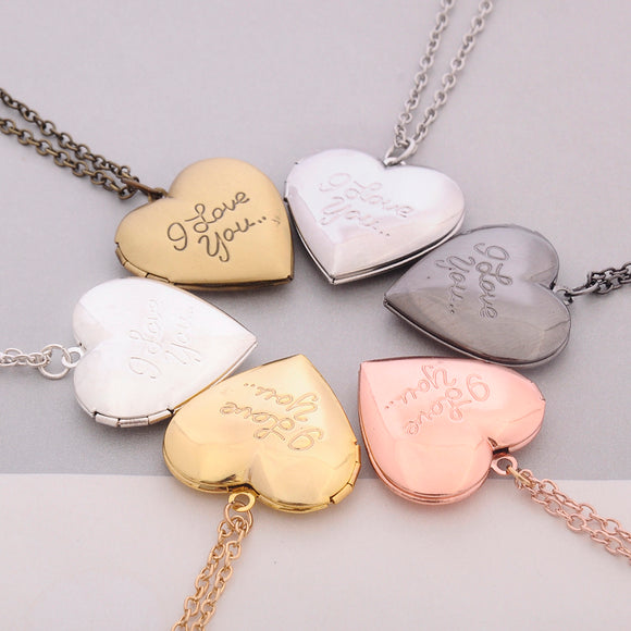 Love Heart Locket Necklace with 