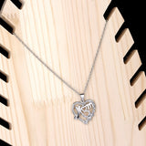 Unique Mom's Crystal Heart Pendant Necklace