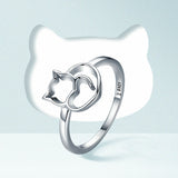 Lovely Cat Heart Ring (Jewelry)