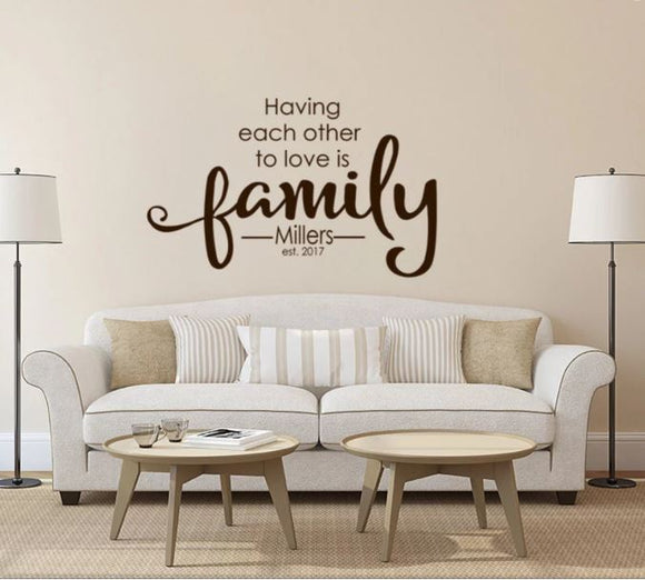 Family Monogram Decor (Wall Decal/Wall Art) - 