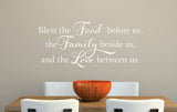 Kitchen Decor (Wall Decal/Wall Art) - "Bless the Food Before Us"