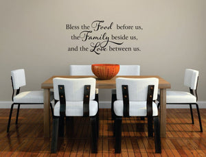 Kitchen Decor (Wall Decal/Wall Art) - "Bless the Food Before Us"