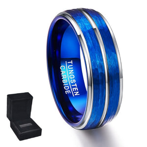 "Simple is Beautiful" Smooth Polished Grooved Tungsten Carbide Ring (Jewelry)