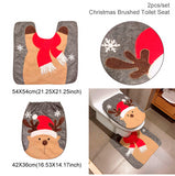 Santa Claus 3-in-1 Christmas Bathroom Decoration Set (Rug, Toilet Seat & Tank & Tissue Cover)