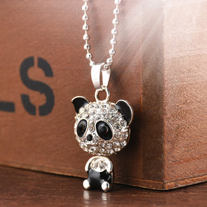 Pretty Panda Pendant Rhinestone Necklace (Jewelry)