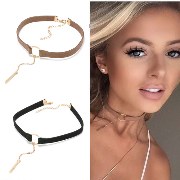 Fashionable Leather Choker Necklace for Ladies (Jewelry)