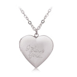 Love Heart Locket Necklace with "I Love You" Secret Message (Jewelry)