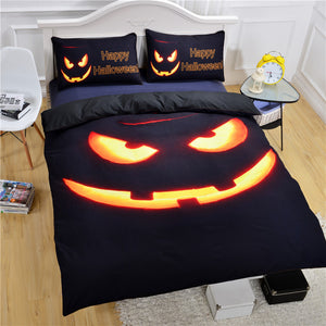 3D Happy Halloween Pumpkin Duvet Bedding Set