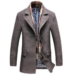 Men's Casual Thick Wool Pea Coat (jacket, fashion, clothing, winter)