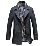 Men's Casual Thick Wool Pea Coat (jacket, fashion, clothing, winter)