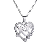 Unique Mom's Crystal Heart Pendant Necklace
