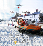 Santa Claus Hovercraft & Drones Christmas Bedding Set