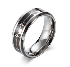 Lovely Heartbeat Tungsten Carbide Ring (Jewelry)
